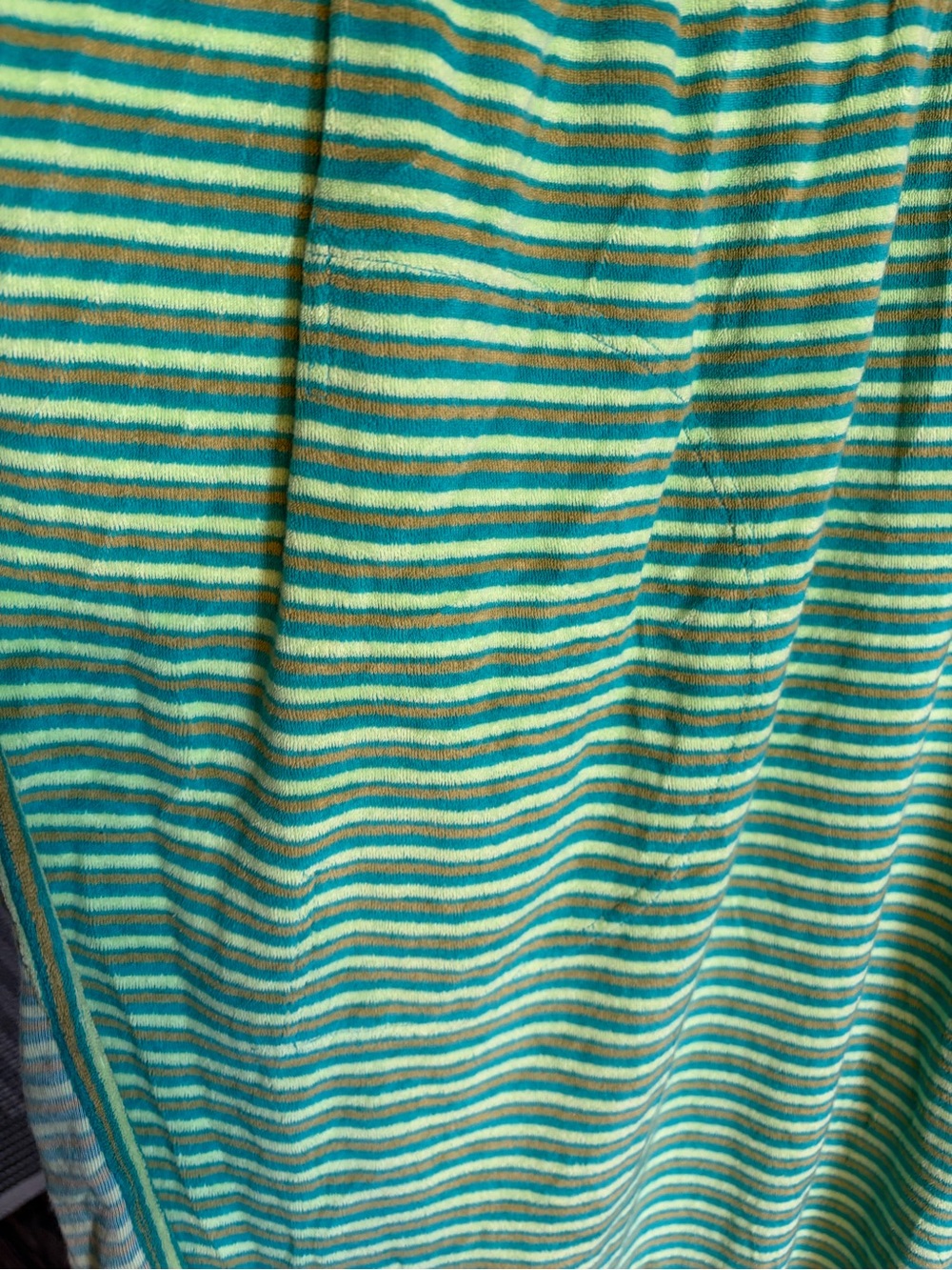 Free Poeple Green Striped V-Neck Terry Dress/coverup. Size M/L. - Picture 3 of 7